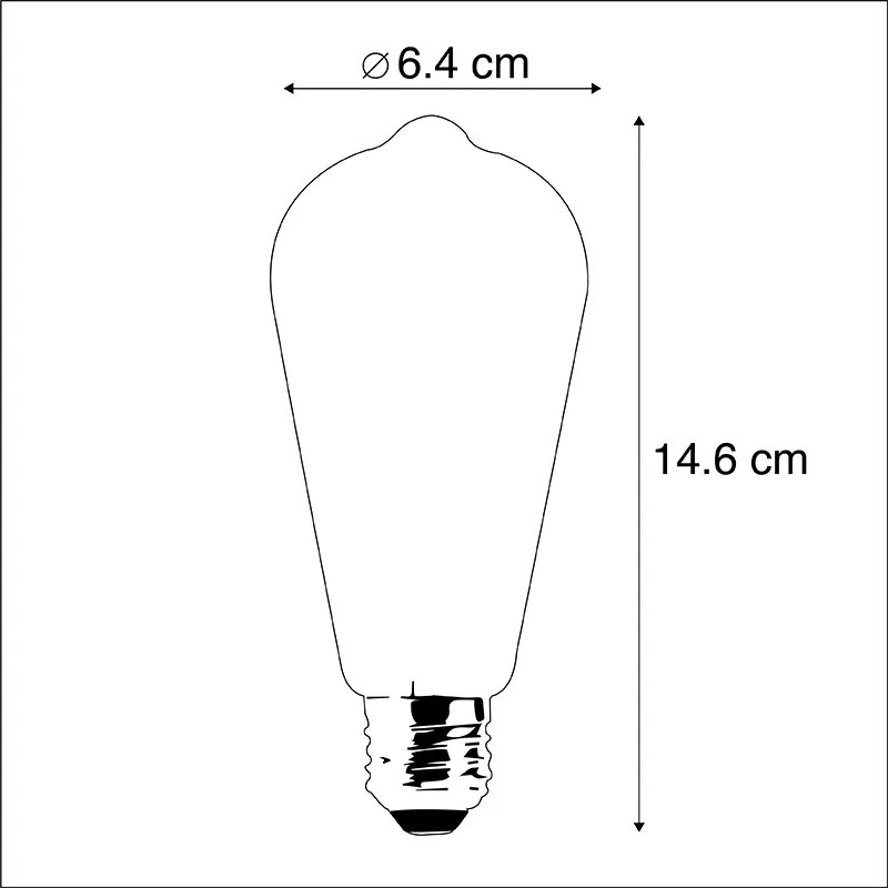 Conjunto de 5 Lâmpadas LED E27 Dim to Warm Dourado 8W 806lm 2000-2700K