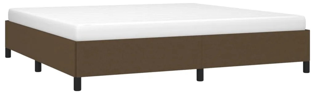 Estrutura de cama sem colchão 200x200 cm tecido castanho-escuro