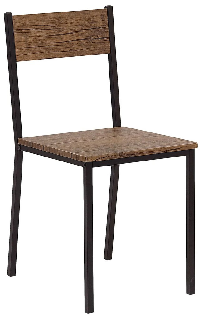 Conjunto de refeição 4 lugares castanho escuro e preto HAMRY Beliani