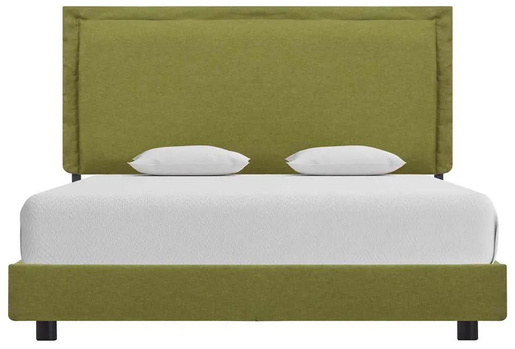 Estrutura para cama sem colchão 135x190 cm tecido verde