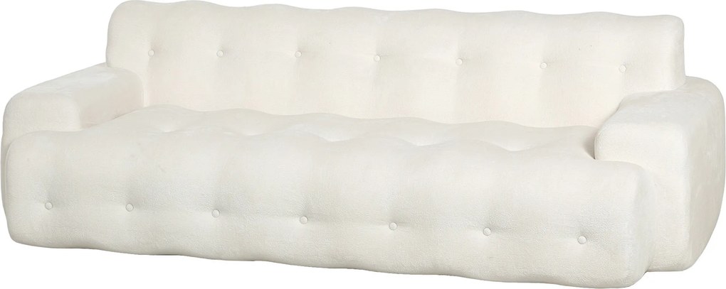 HOMCOM Sofá de 3 Lugares em Chenille sem Estrutura com Assento Profundo e Acabamento Capitoné, Creme | Aosom Portugal
