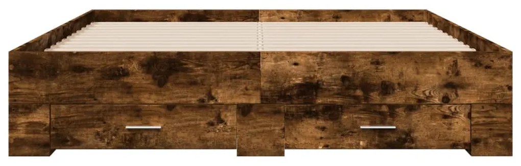 Estrutura de cama c/ gavetas derivados madeira carvalho fumado