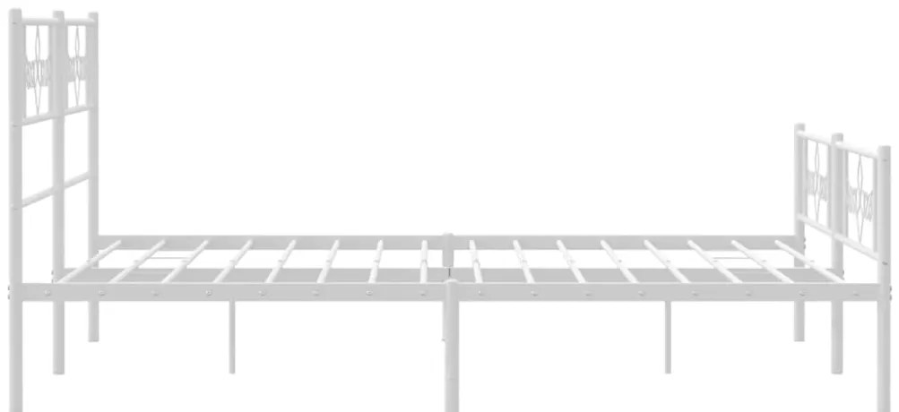 Estrutura de cama com cabeceira e pés 140x200 cm metal branco