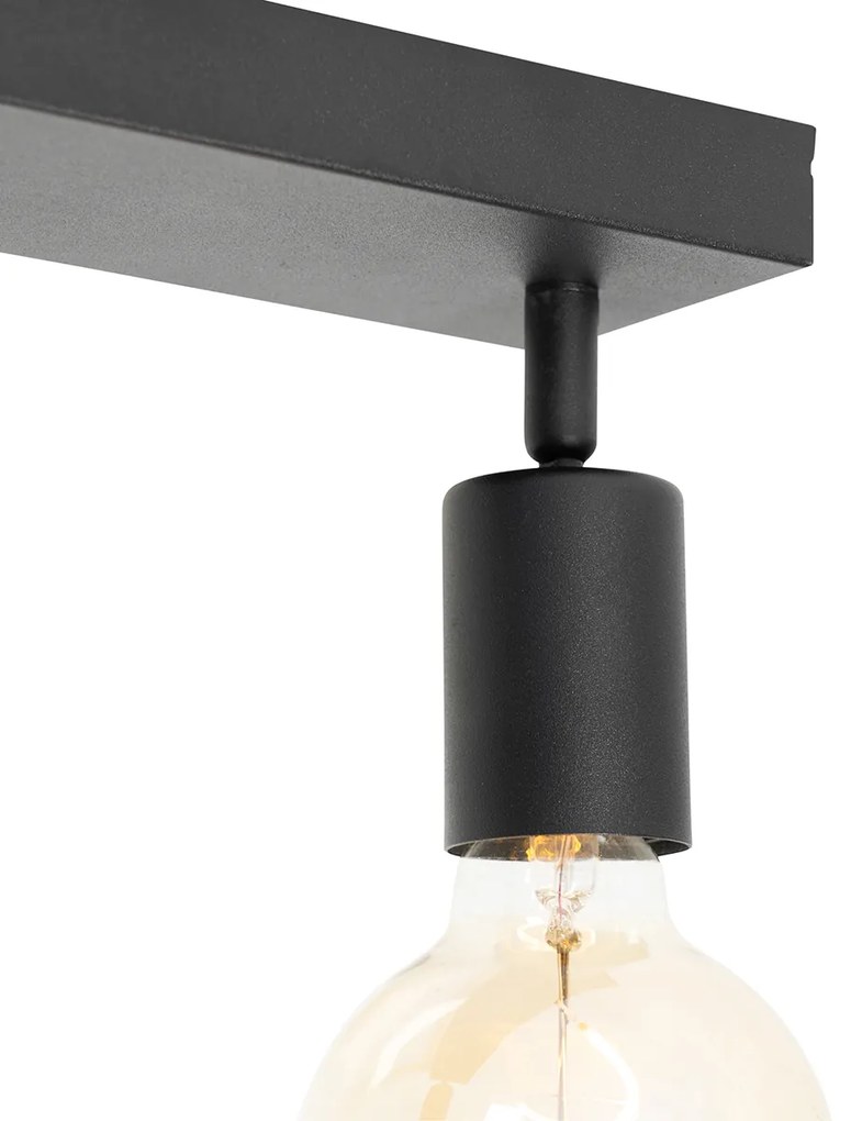 Foco moderno preto retangular 2 luzes - Facil Moderno