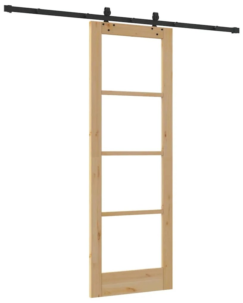 Conjunto de Porta Deslizante vidaXL com Hardware 73,5x211 cm Madeira d
