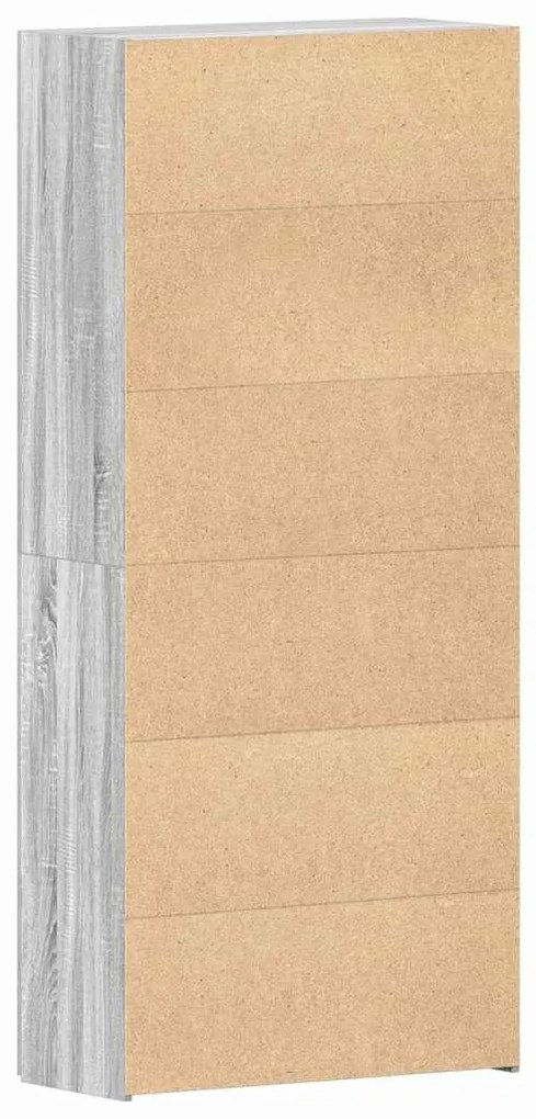 Cabide de Sapatos Cinza Sonoma 80x35,5x180 cm Madeira Engineered