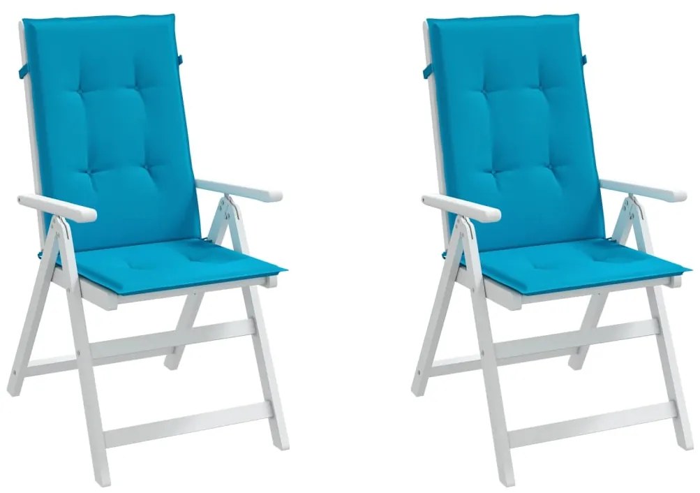 Almofadões para cadeiras altas de jardim 2 pcs tecido azul