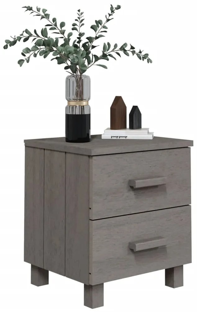 Mesas cabeceira HAMAR 2 pcs 40x35x44,5 pinho maciço cinza-claro