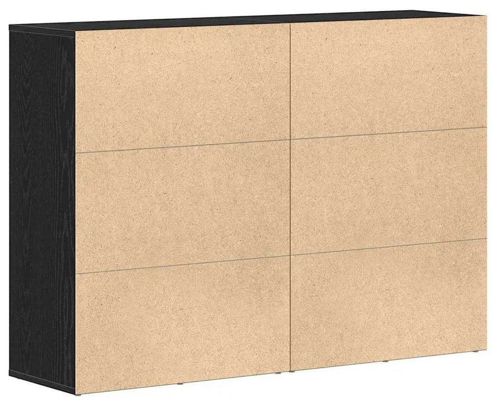 Buffets 2 pcs Carvalho Preto 60x31x84 cm Madeira Engenharia