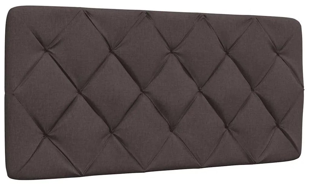 Estrutura de cama sem colchão 100x200 cm tecido castanho-escuro