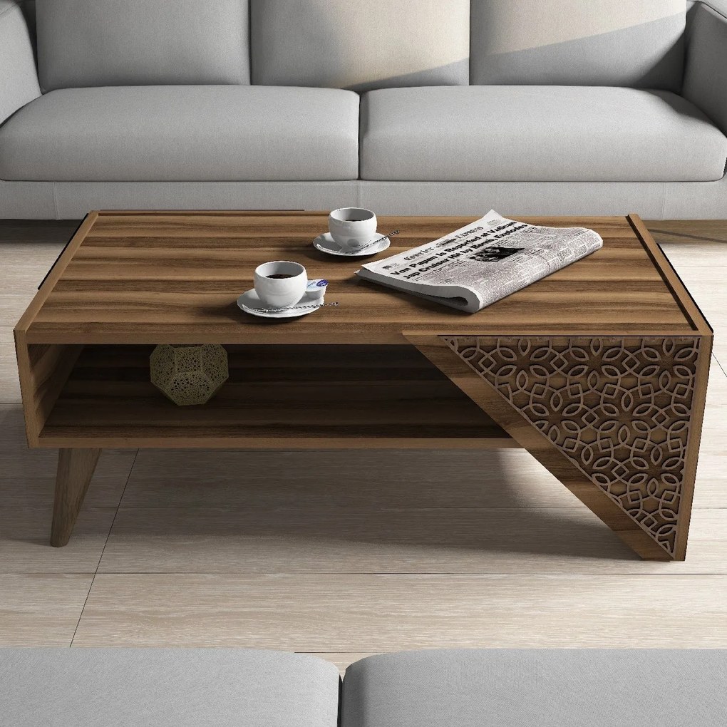 Mesa de Centro Beril – Nogueira – 105x58x40 cm