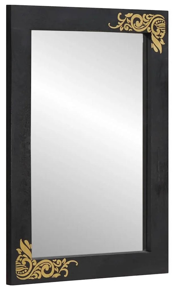 vidaXL Espelho de banheiro com espelho Preto e Prata 70 x 50 x 2,5 cm