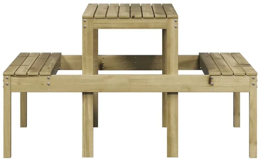 Mesa de piquenique 110x134x75 cm madeira de pinho impregnada