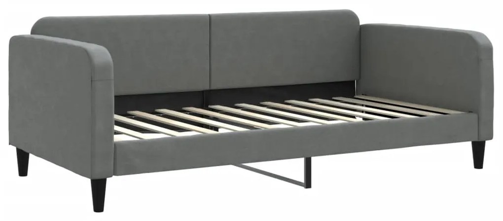 Sofá-cama c/ gavetão/colchões 100x200cm tecido cinzento-escuro