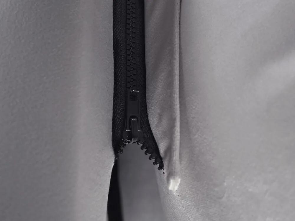 Cama de casal com arrumação em veludo cinzento claro 140 x 200 cm BATILLY Beliani