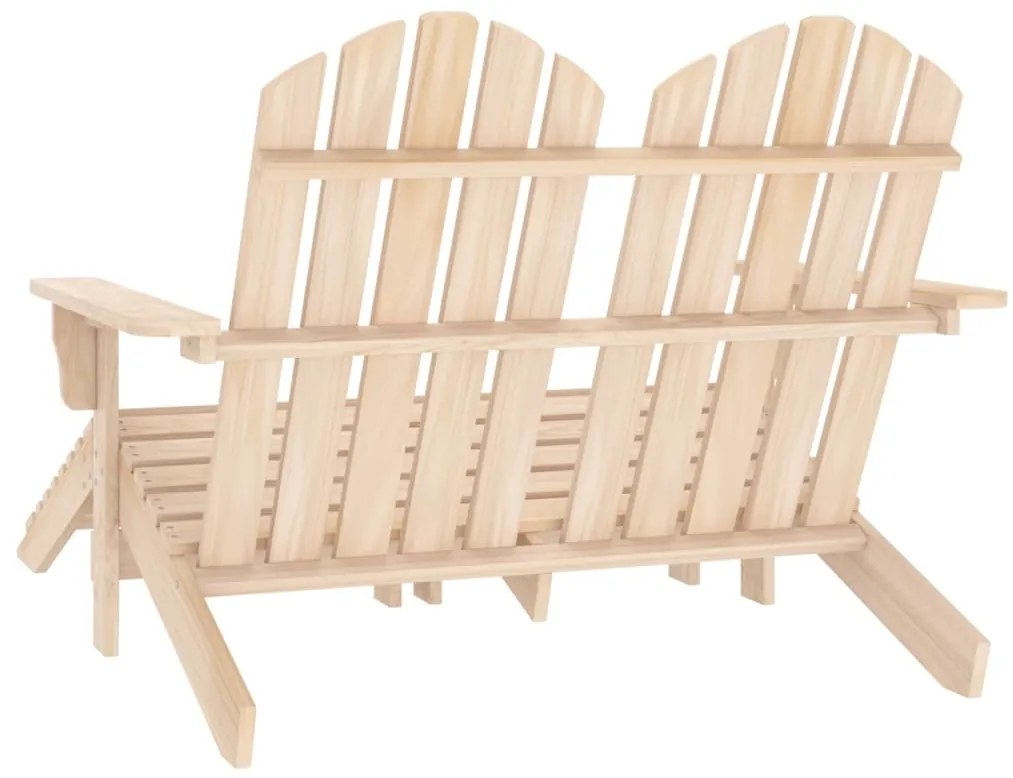 Cadeira de jardim e otomano Adirondack 2 lugares abeto