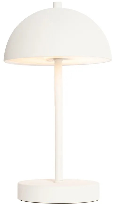 Candeeiro de mesa para exterior branco recarregável com LED e regulador de 3 níveis - Keira