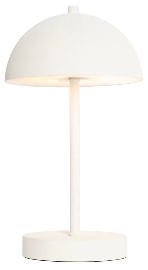 LED Candeeiro de mesa de exterior branco recarregável com dimmer de 3 níveis - Keira Moderno