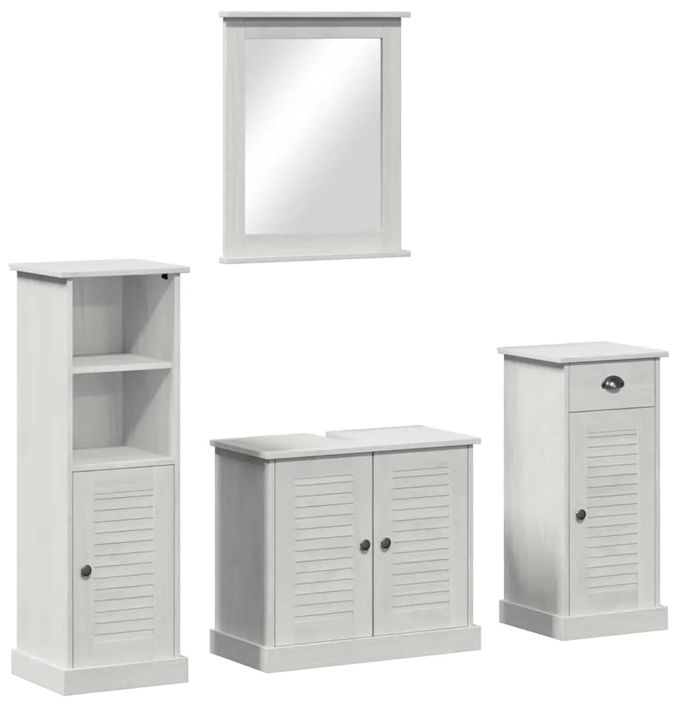 Conjunto de Móveis para Banheiro com gaveta 3 pcs Branco antigo