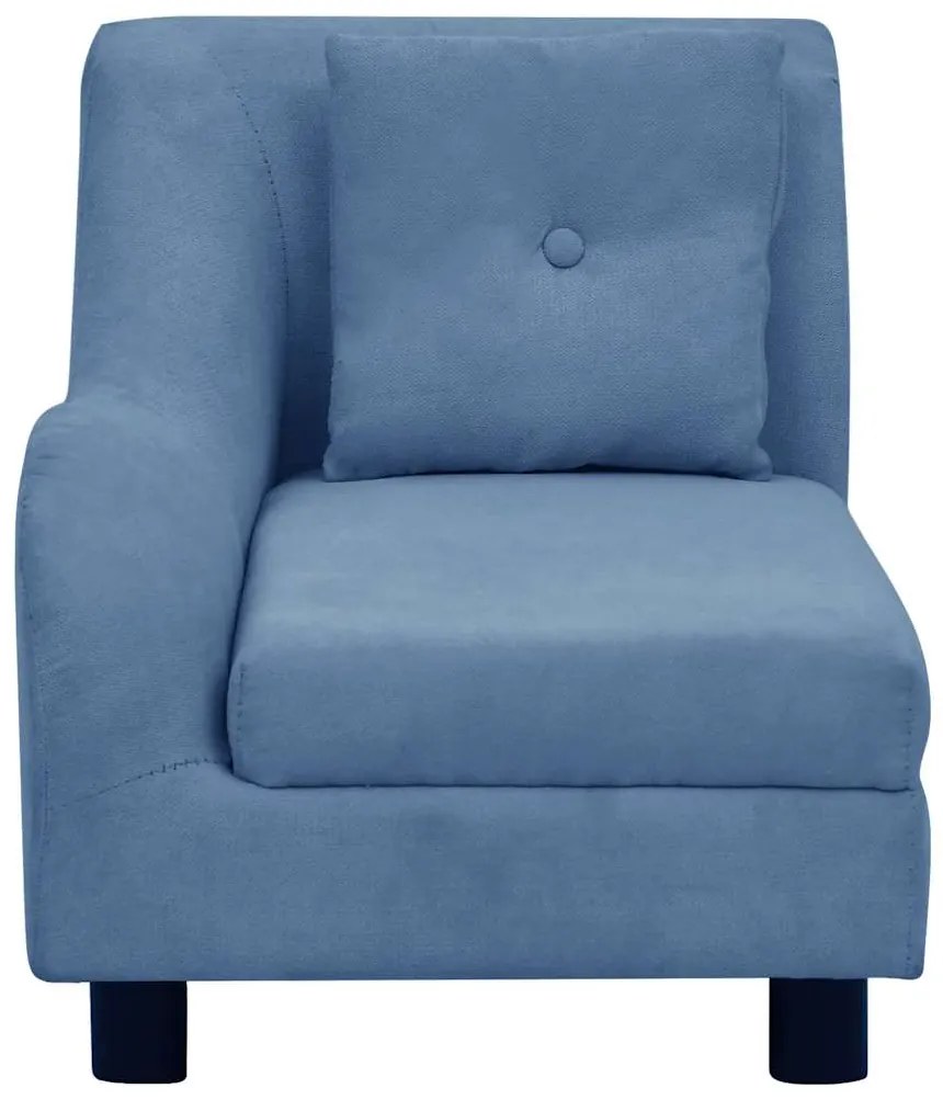 Sofá para cães com almofada 83x44x44 cm pelúcia azul