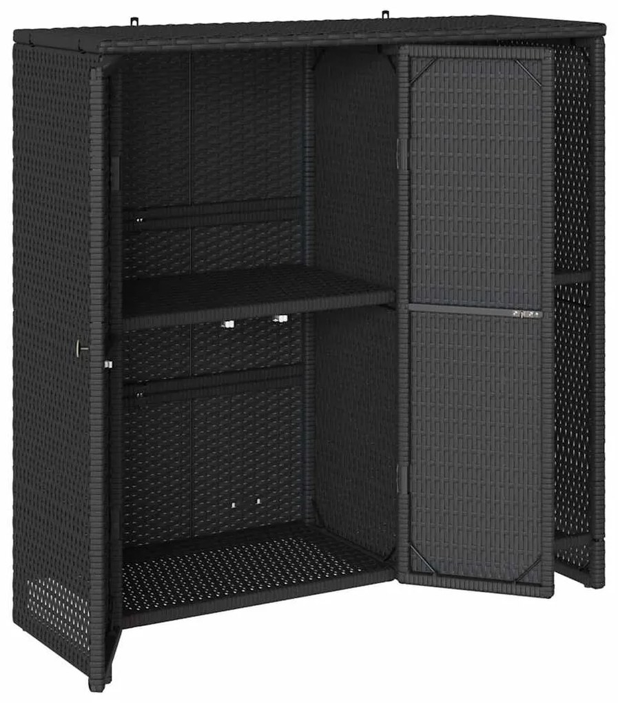 Armário de Armazenamento Preto 100 x 36 x 102 cm em Rattan