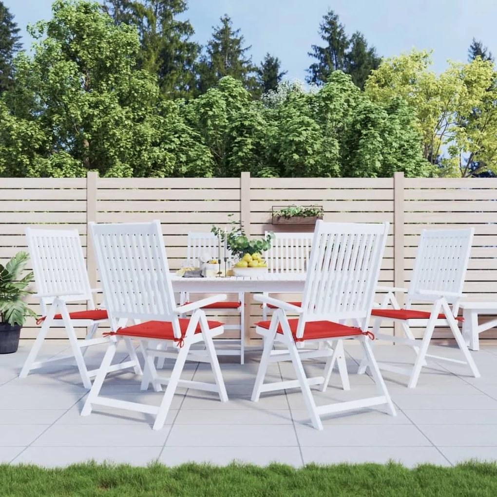 314051 vidaXL Almofadões p/ cadeiras de jardim 6 pcs tecido oxford vermelho