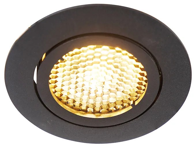 LED Foco embutido inteligente preto com WiFi GU10 ajustável - Ude Honey Moderno