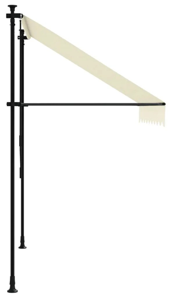 Toldo retrátil 200x150 cm tecido e aço cor creme