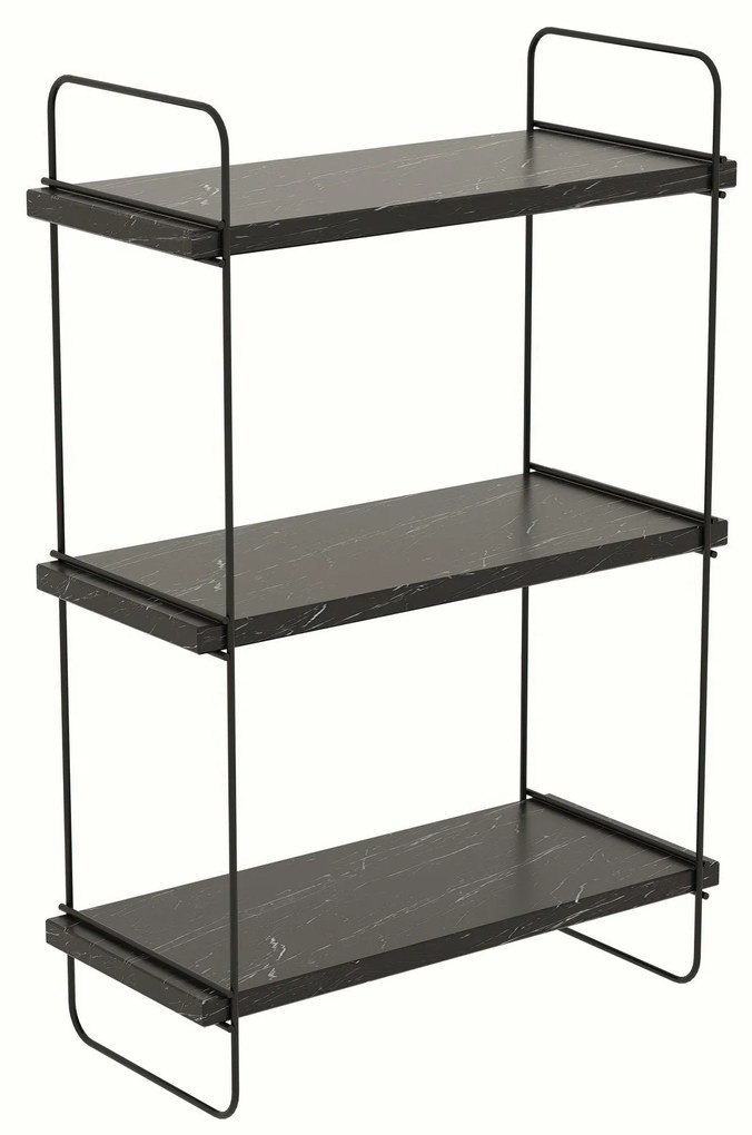 Prateleira de Parede Pulalis – Preto Mármore – 40x66x20 cm