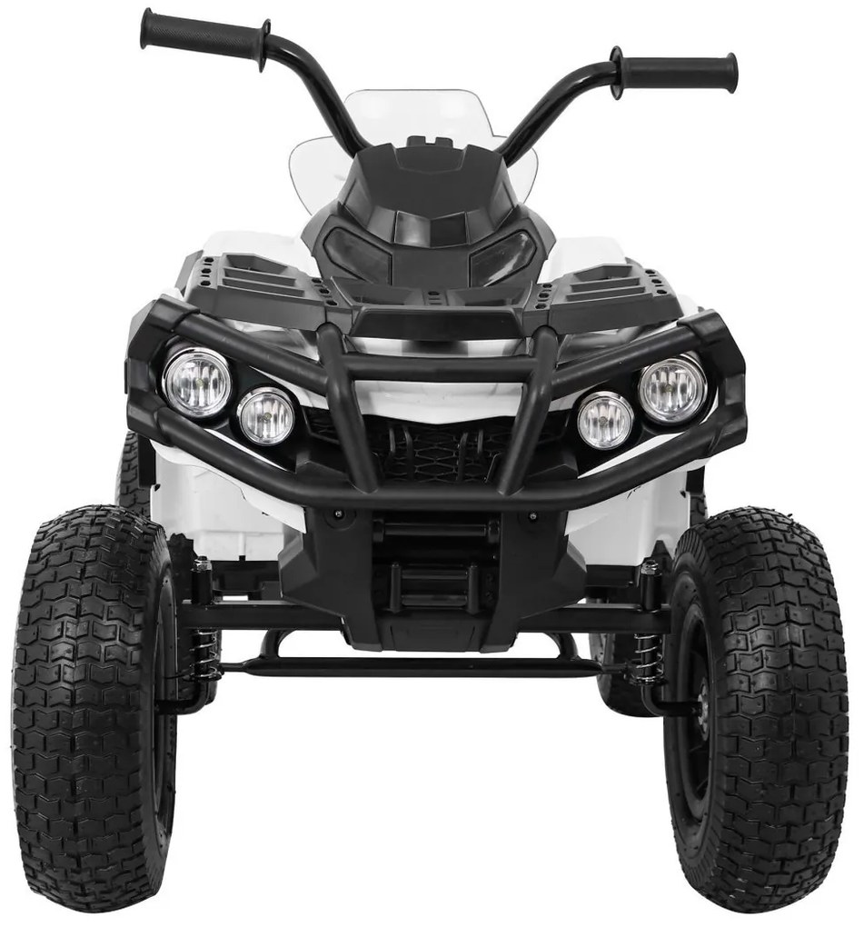 Moto 4 elétrica para crianças 12V ATV AIR, Rodas de AR, assento couro ecológico Branca