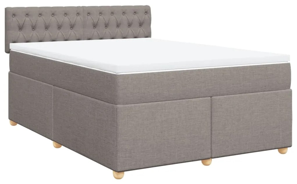 Cama com molas/colchão 160x200 cm tecido castanho-acinzentado
