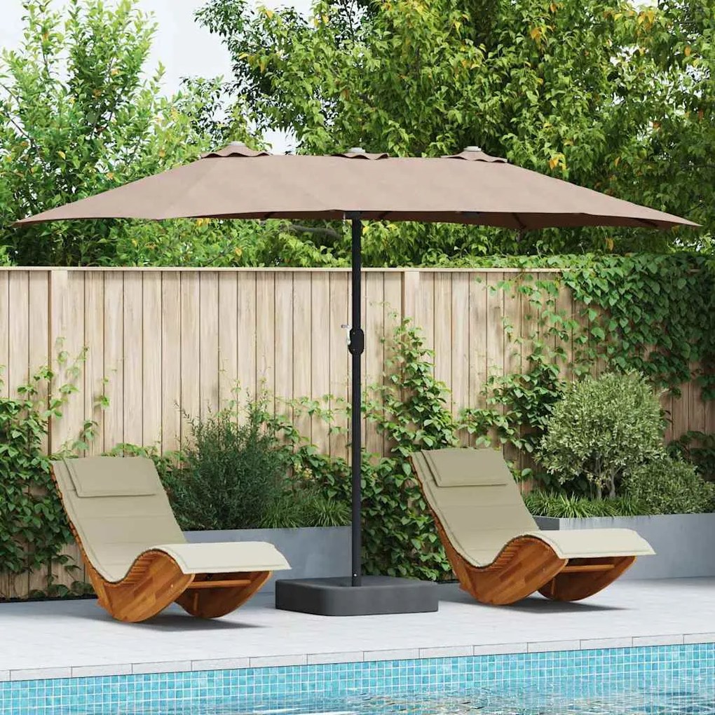 vidaXL Guarda-sol de Jardim Cinzento-acastanhado 385 x 209 x 244 cm