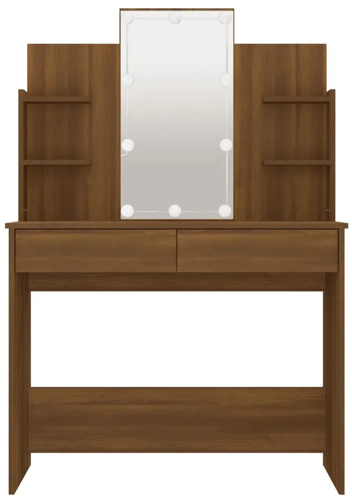 Toucador com LEDs 96x40x142 cm cor carvalho castanho
