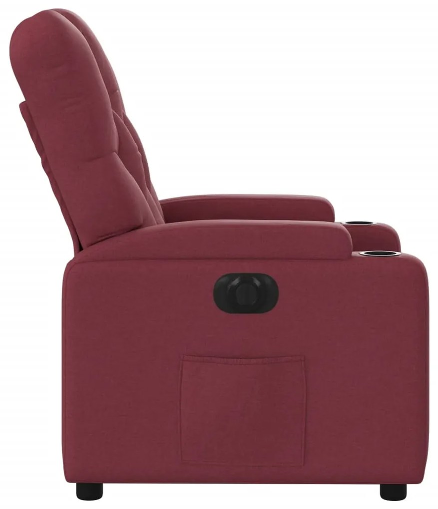 Poltrona elétrica reclinável tecido vermelho tinto