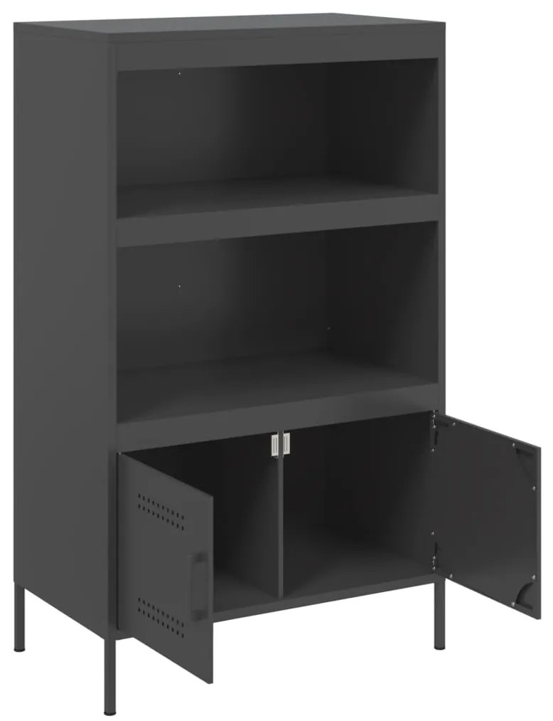 Aparador alto 68x39x113 cm aço preto
