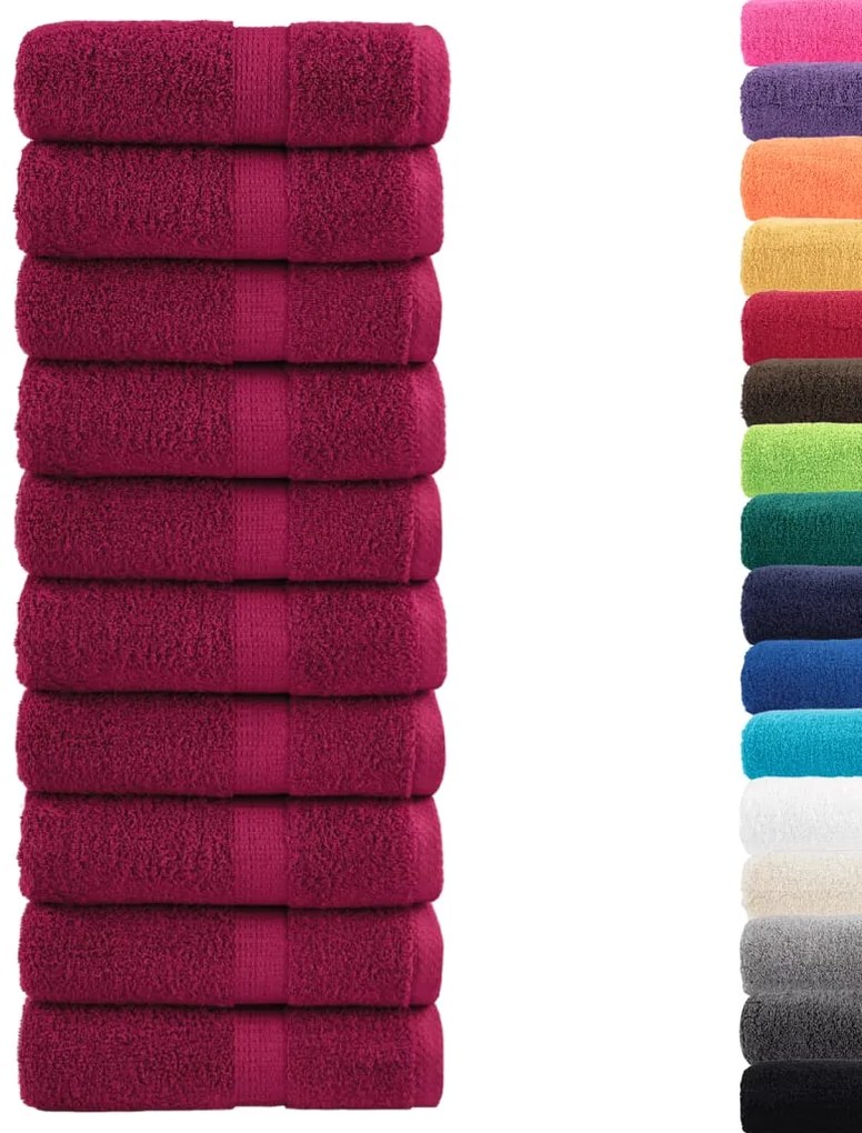 Toalhas de mãos premium SOLUND 10 pcs 30x30 cm 600 g/m2 bordô