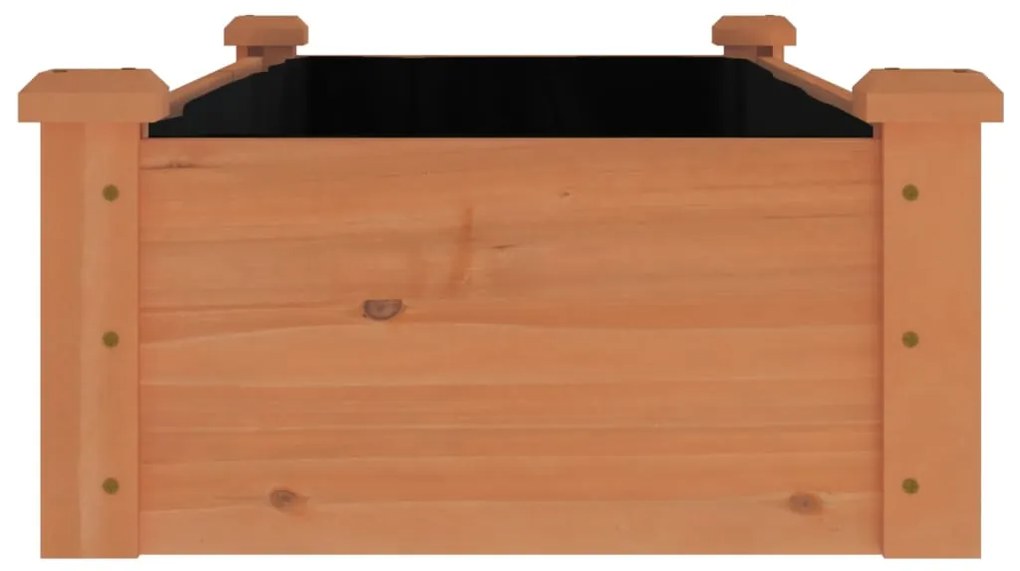 Canteiro elevado c/ forro 120x45x25 cm abeto maciço castanho