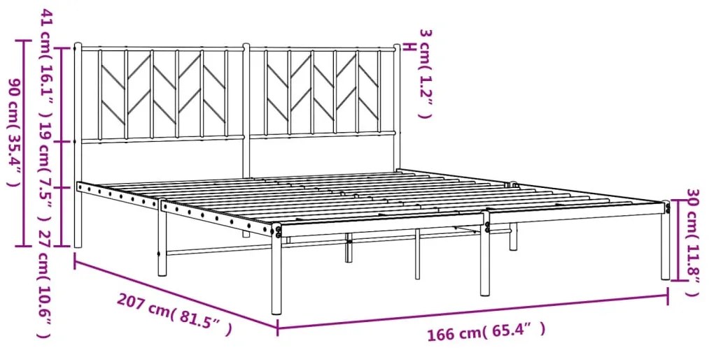 Estrutura de cama com cabeceira 160x200 cm metal branco