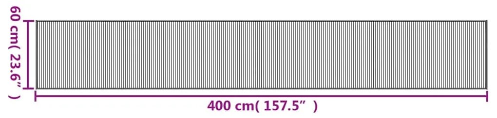 Tapete retangular 60x400 cm bambu castanho-escuro