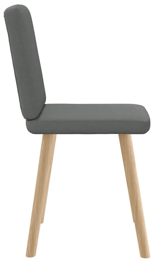 Cadeiras de jantar 2 pcs tecido cinzento-escuro