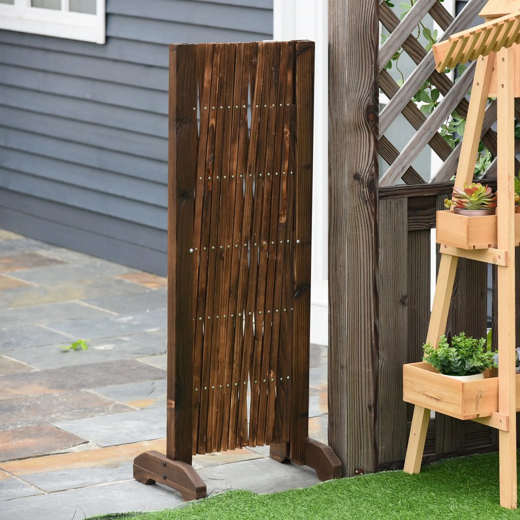 Outsunny Cerca de Madeira Extensível Barreira de Segurança para Cães Retrátil Multiuso para Decoração de Jardim Pátio 225x30x106cm Marrom