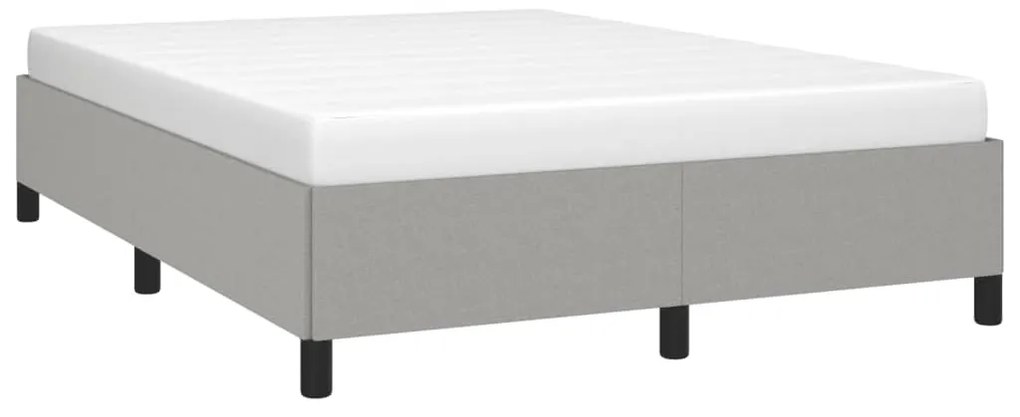Estrutura de cama sem colchão 140x200 cm tecido cinzento-claro