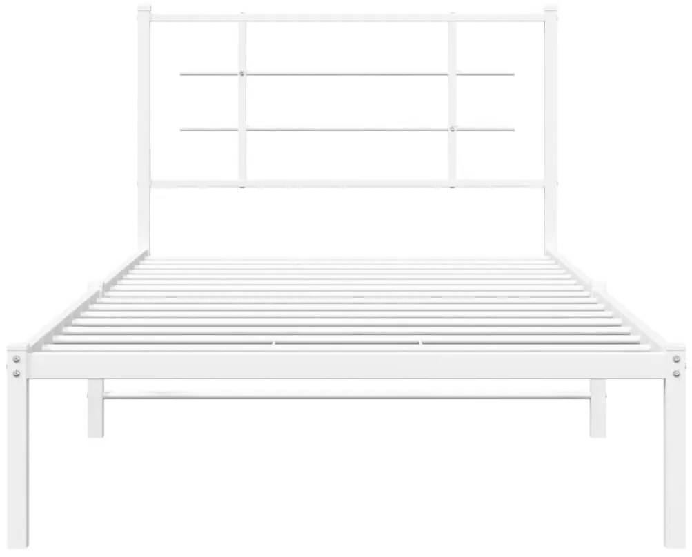 Estrutura de cama com cabeceira 100x190 cm metal branco