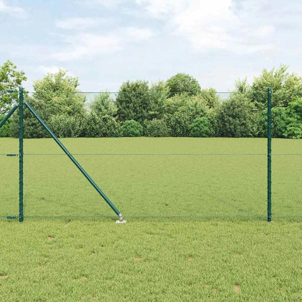 Cerca Hexagonal vidaXL Verde 1x50 m Aço