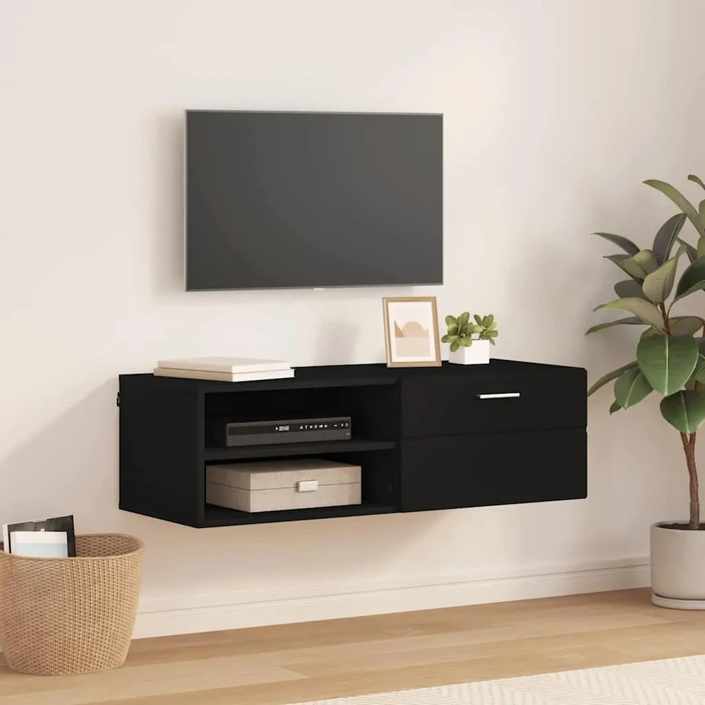 vidaXL Gabinete para TV Preto 100.5 x 39 x 30 cm Madeira processada