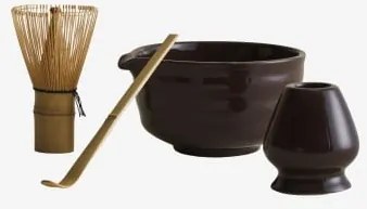Conjunto De Chá Matcha Em Cerâmica Nekaire Castanho Chocolate - Sklum