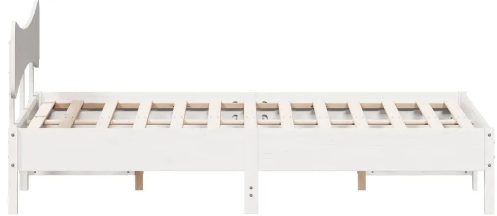 Cama sem colchão 160x200 cm madeira de pinho maciça branco