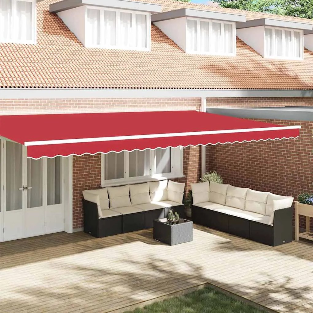 vidaXL Valência de Toldos Vermelho 580 x 20 cm lona