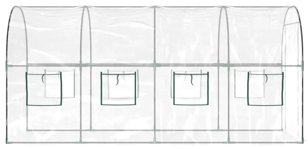 Estufa 160x400x190 cm PVC e aço revestido a pó transparente