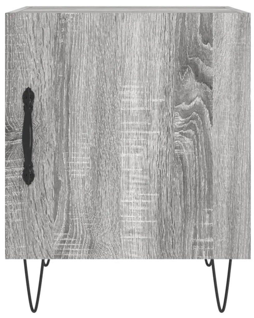 Mesa cabeceira 40x40x50 cm derivados de madeira cinzento sonoma
